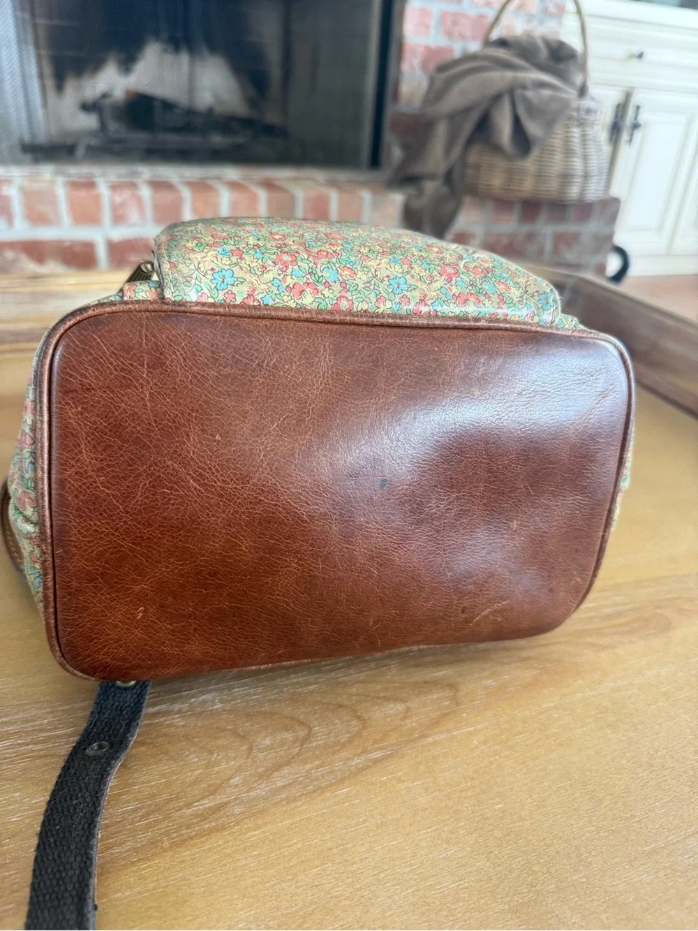 Patricia Nash Floral Mini Backpack in Brown and Pink